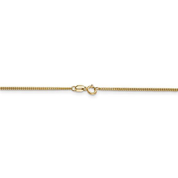 1.3mm, 14k Yellow Gold, Solid Curb Chain Necklace, 18 Inch - Picture 4 of 8